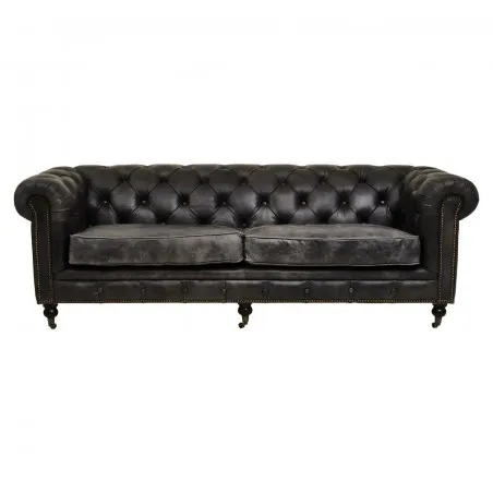 Black Leather Chesterfield Sofa Smithers Designer Furniture &pound;3,900.00 Living Room product_features