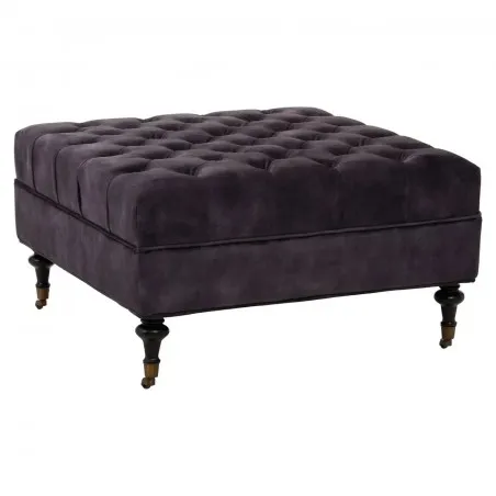 Grey Velvet Chesterfield Ottoman Footstools &pound;750.00 Pine Wood product_features