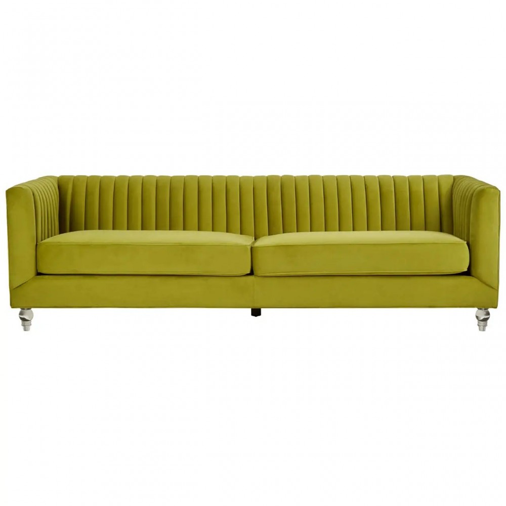 Art Deco Vintage Style Green Velvet Club Sofa Smithers Sofas and Armchairs £1,750.00 Reception Room product_features