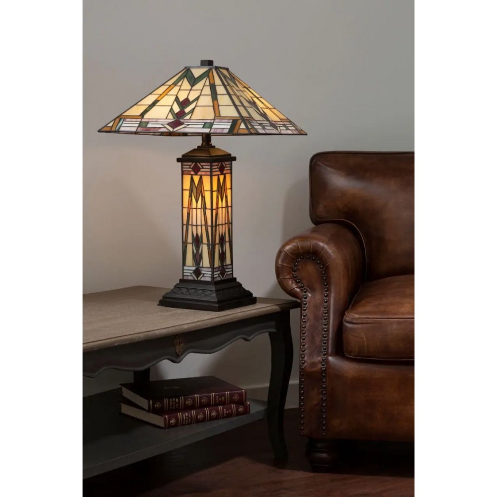 Tiffany Style Geometric Table Lamp Smithers Lighting £365.00 product_features