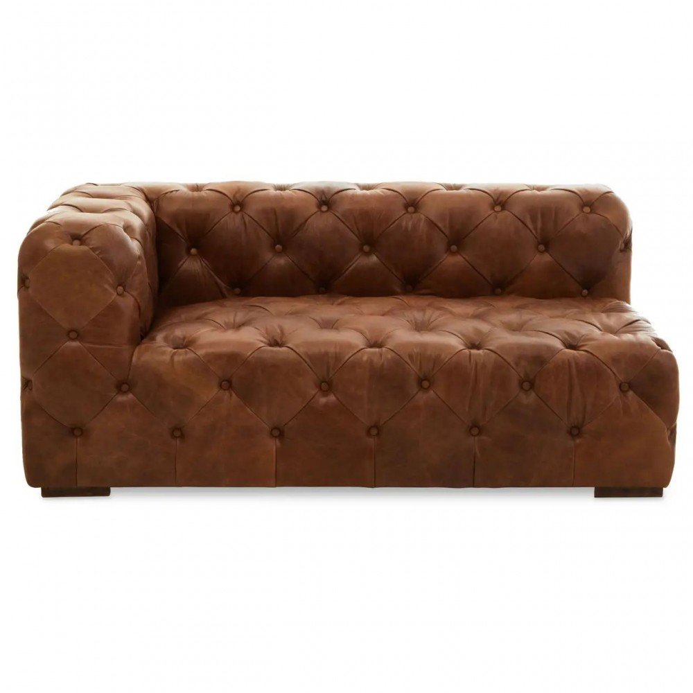 Right Side Shoreditch Button Back Tan Leather Sofa Smithers Designer Furniture £5,000.00 Bar product_features