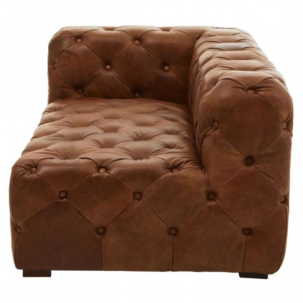 Right Side Shoreditch Button Back Tan Leather Sofa Smithers Designer Furniture £5,000.00 Bar product_features