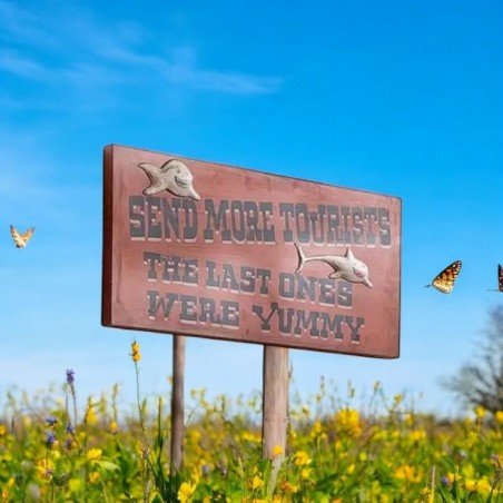 Send More Tourists Yummy Sign Smithers Signs £100.00 Mango Wood product_features