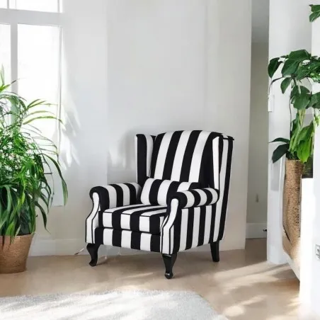 Humbug Black and White Striped Armchair &ndash; Bold Luxury Seating Smithers Designer Furniture &pound;1,200.00 Reception Room product_fe...