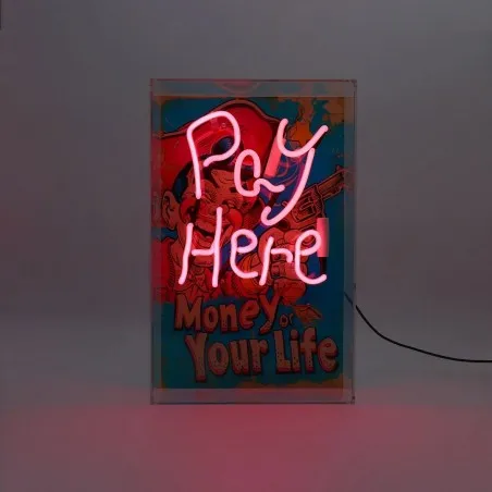 PAY HERE Neon Pop Art Light &ndash; &lsquo;Money or Your Life&rsquo; Smithers Your Custom Neon Sign & Neon Signs | Handmade in London by Smithe...