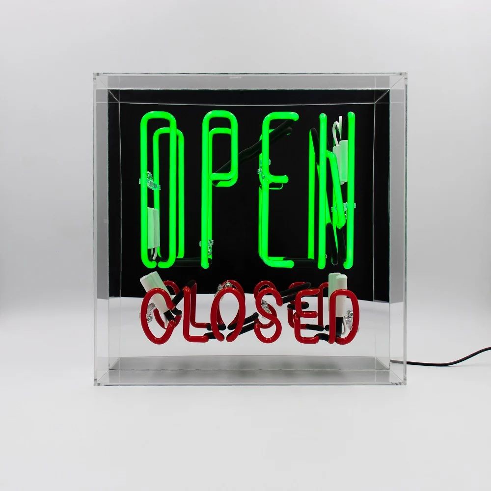 OPEN / CLOSED Neon Sign – Retro Flip of the Script Neon Signs £175.00