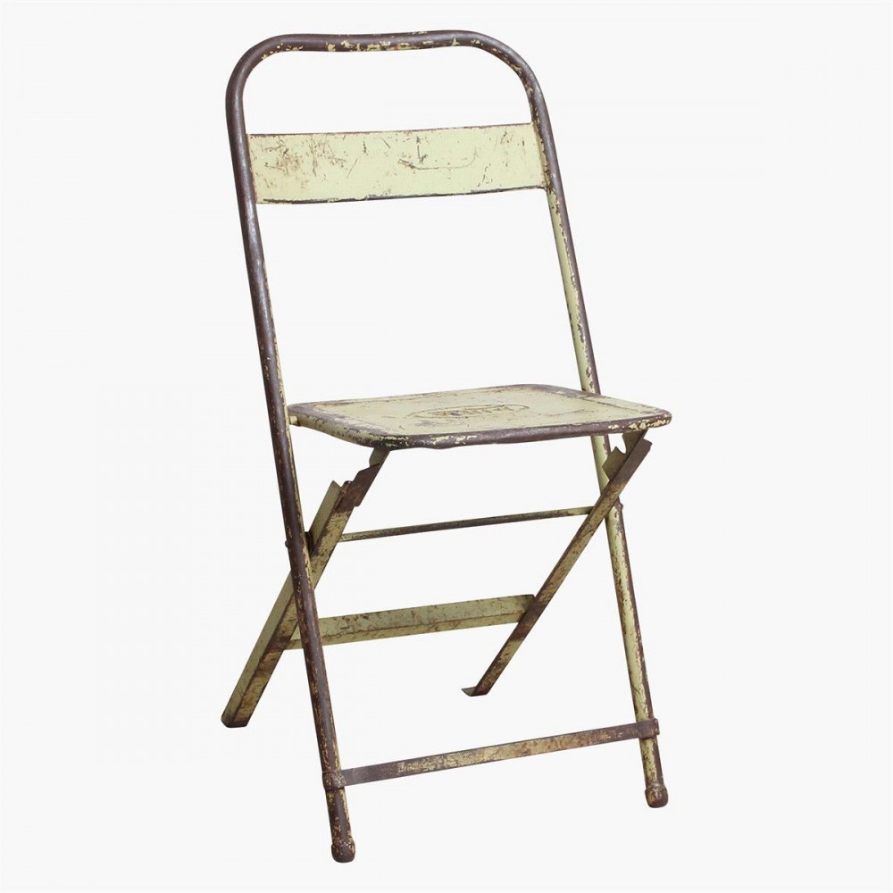 Vintage Metal Folding Outdoor Cafe Chairs Smithers Industrial Furniture £105.00 All Rooms Solid Iron product_features