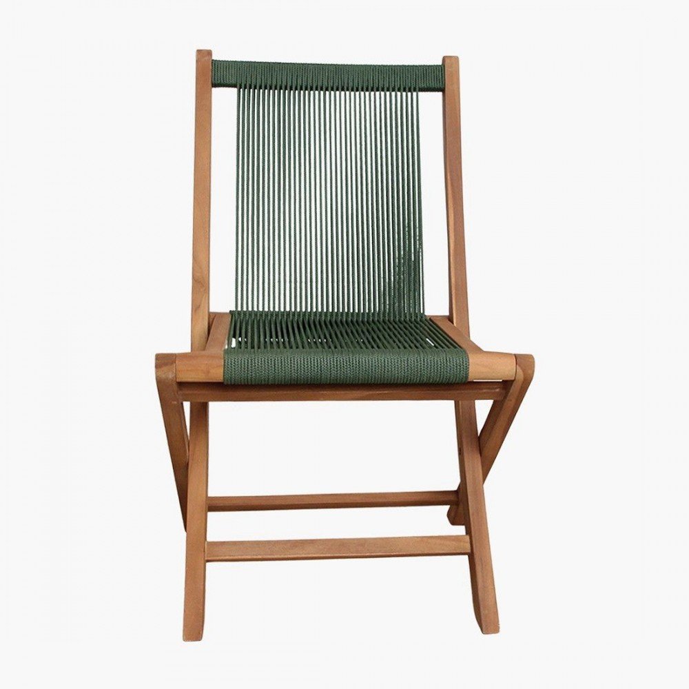 Green Rope Folding Chair Chairs £229.00 All Rooms Teak Wood product_features