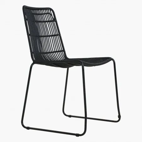 Stackable Black Rattan Dining Chair Dining Room £230.00 Conservatory Steel product_features