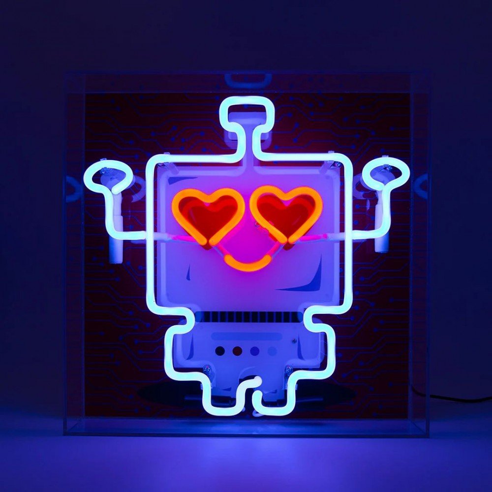 Robot Large Glass Neon Light Box Sign Your Custom Neon Sign & Neon Signs | Handmade in London by Smithers £175.00 product_fea...