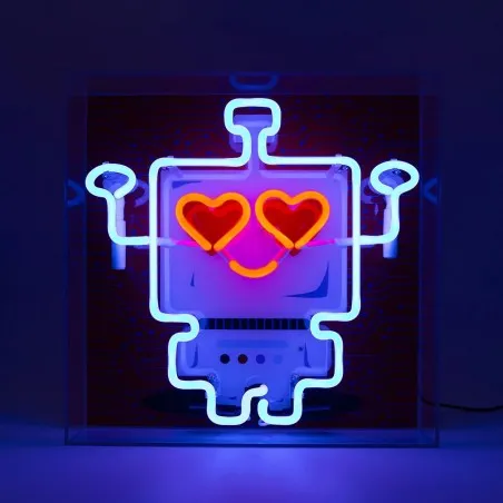 Robot Large Glass Neon Light Box Sign Your Custom Neon Sign & Neon Signs | Handmade in London by Smithers £175.00 product_fea...