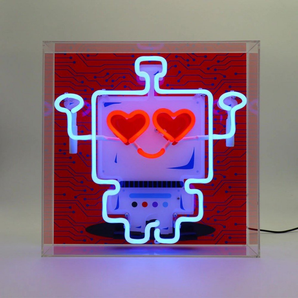 Robot Large Glass Neon Light Box Sign Your Custom Neon Sign & Neon Signs | Handmade in London by Smithers £175.00 product_fea...