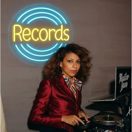 Records" Vinyl Neon Sign &ndash; BMF-Inspired Wall Art (LED or Gas) Your Custom Neon Sign & Neon Signs | Handmade in London by Smit...