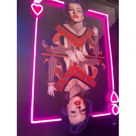 Marilyn Monroe Wall Art &ndash; Queen of Hearts Neon Painting on Canvas Your Custom Neon Sign & Neon Signs | Handmade in London by ...