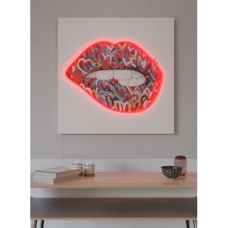 Wall Painting (LED Neon) &ndash; Mouth Art with Red Lips Neon Pop Your Custom Neon Sign & Neon Signs | Handmade in London by Smithe...