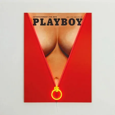 Playboy Zip Cover LED Neon Wall Art – 70s Summer Glow Smithers Your Custom Neon Sign & Neon Signs | Handmade in London by Smi...