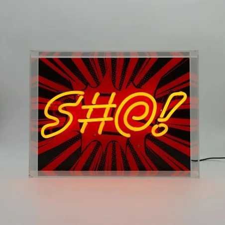 (S.H.I.T) Glass Neon Box Sign – Retro Comic-Style LED Statement Light Smithers Your Custom Neon Sign & Neon Signs | Handmade ...