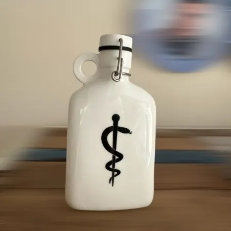 Rod of Asclepius Apothecary Ceramic Flask &ndash; The Serpent & Shadow Edition Smithers Gifts &pound;25.00 product_features