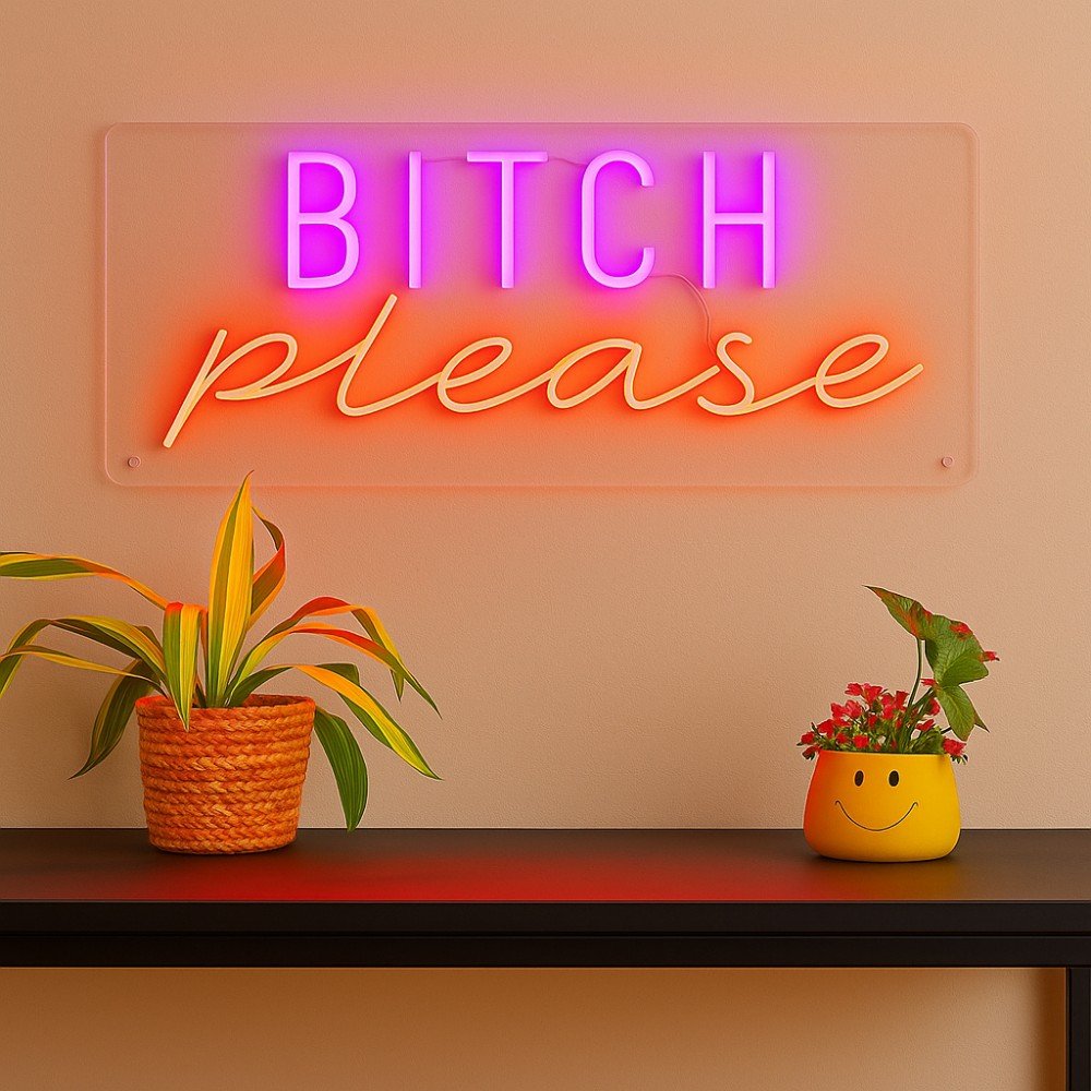 Bitch Please” LED Neon Sign – Pink Bedroom Accessory with Sass in Full Glow  Your Custom Neon Sign & Neon Signs | Handmade in...