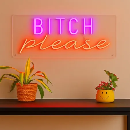 Bitch Please” LED Neon Sign – Pink Bedroom Accessory with Sass in Full Glow  Your Custom Neon Sign & Neon Signs | Handmade in...
