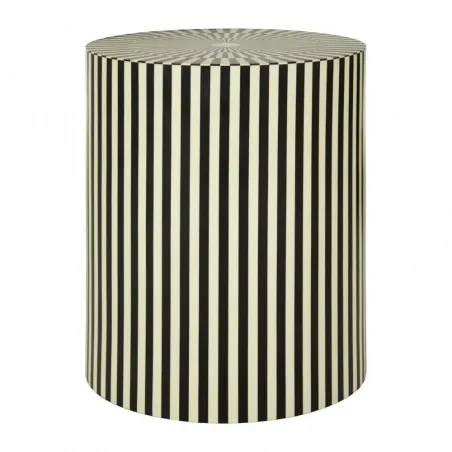 Black & White Stripes End Side Table Designer Furniture £400.00 Living Room product_features