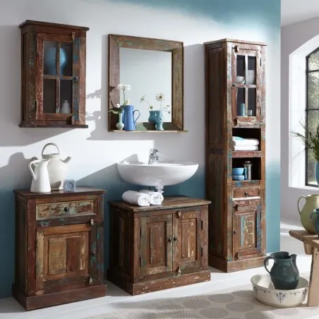 River Thames Wooden Vanity Unit &ndash; Rustic Bathroom Statement Piece Smithers Reclaimed Wood Furniture &pound;450.00 Bathroom Reclaime...