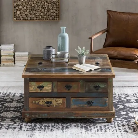 River Thames Apothecary Coffee Table with Storage Smithers Reclaimed Wood Furniture £690.00 Living Room Reclaimed Boat Wood p...