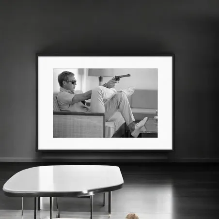 Steve McQueen 'Taking Aim' Framed Print Wall Art &pound;190.00 product_features