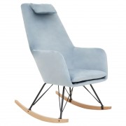 Snuggle Blue Rocking Chair for Breastfeeding – Velvet Nursery Seat