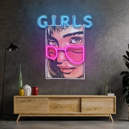 Girls Neon Sign – Pop art 80s for Bedroom or Bar Decor  Lighting £150.00      product_features