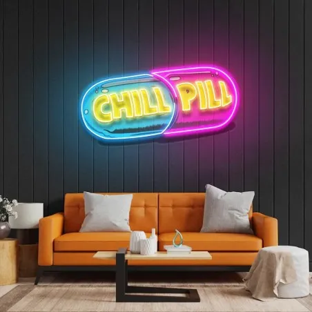 Chill Pill Neon Sign – Bold Pop Art Light for Chill-Out Spaces  Your Custom Neon Sign & Neon Signs | Handmade in London by Sm...