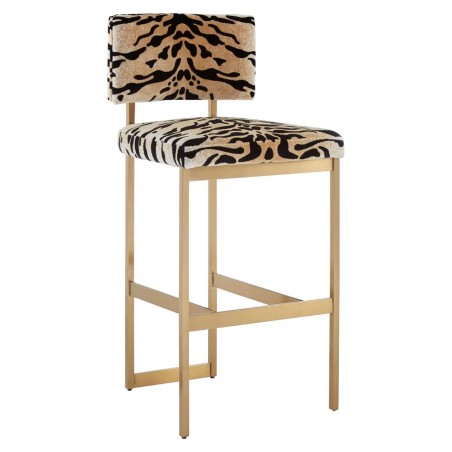 Luxury Manhattan Tiger Print Bar Stool – Gold Deco Design Bar Stools £800.00