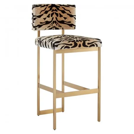 Luxury Manhattan Tiger Print Bar Stool – Gold Deco Design Smithers Bar Stools £800.00 Aluminium product_features