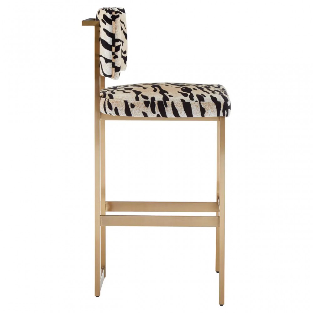 Luxury Manhattan Tiger Print Bar Stool – Gold Deco Design Bar Stools £800.00