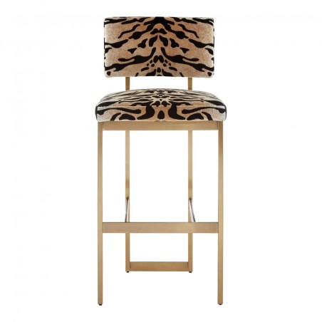 Luxury Manhattan Tiger Print Bar Stool – Gold Deco Design Bar Stools £800.00