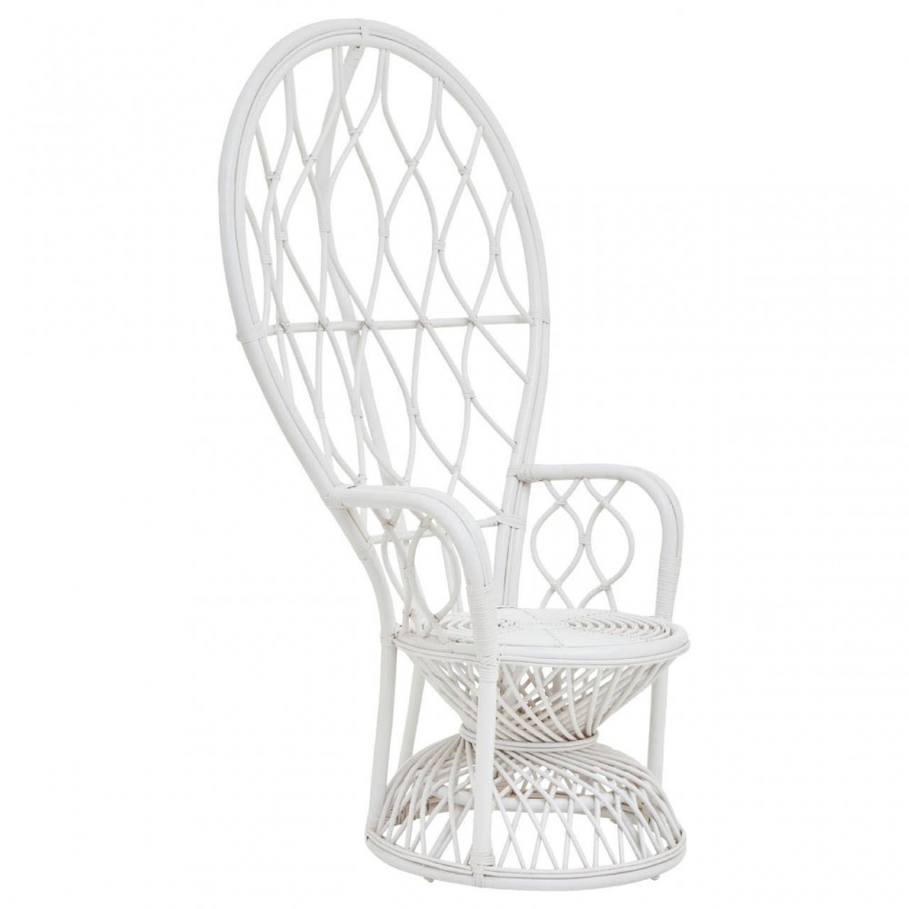 Peacock Cane Chair - White Sofas and Armchairs £600.00