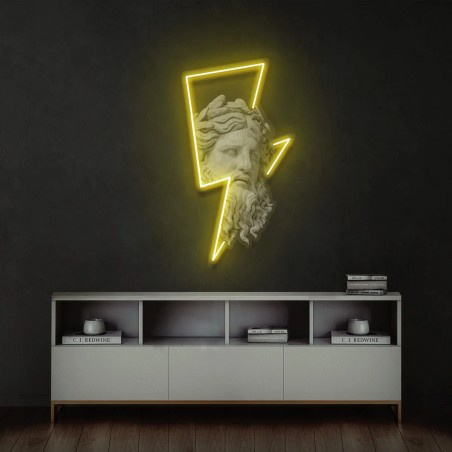 Zeus & Lightning Bolt Neon Sign &ndash; LED Wall God Light Smithers Your Custom Neon Sign & Neon Signs | Handmade in London by Smit...