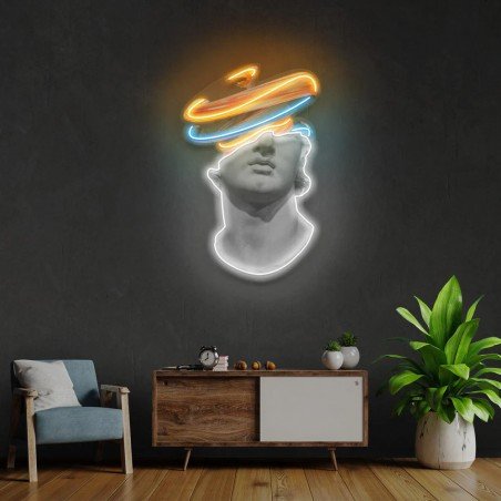 Head in the Clouds Neon Sign &ndash; Greek Bust LED Wall Light Smithers Your Custom Neon Sign & Neon Signs | Handmade in London by ...