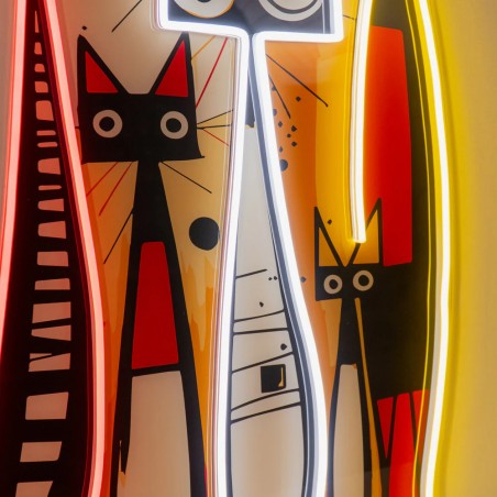 Neon Cat Family Wall Light &ndash; Abstract LED Cat Art Smithers Your Custom Neon Sign & Neon Signs | Handmade in London by Smither...