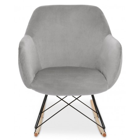 Larkspur Grey Velvet Rocking Chair Designer Furniture £185.00 Living Room Beech Steel product_features