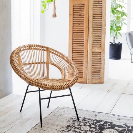 Round Satellite Rattan Chair Retro Furniture £380.00