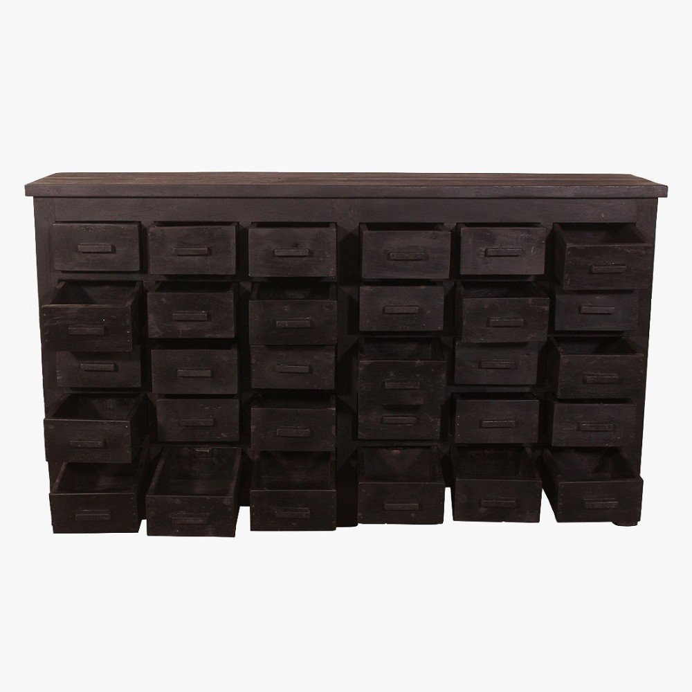 Black Teak Apothecary Cabinet Smithers Wooden Chest of Drawers £2,350.00 Entrance Hall product_features