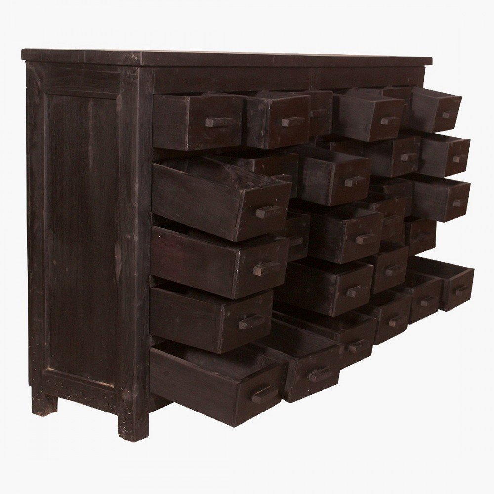 Black Teak Apothecary Cabinet Smithers Wooden Chest of Drawers £2,350.00 Entrance Hall product_features