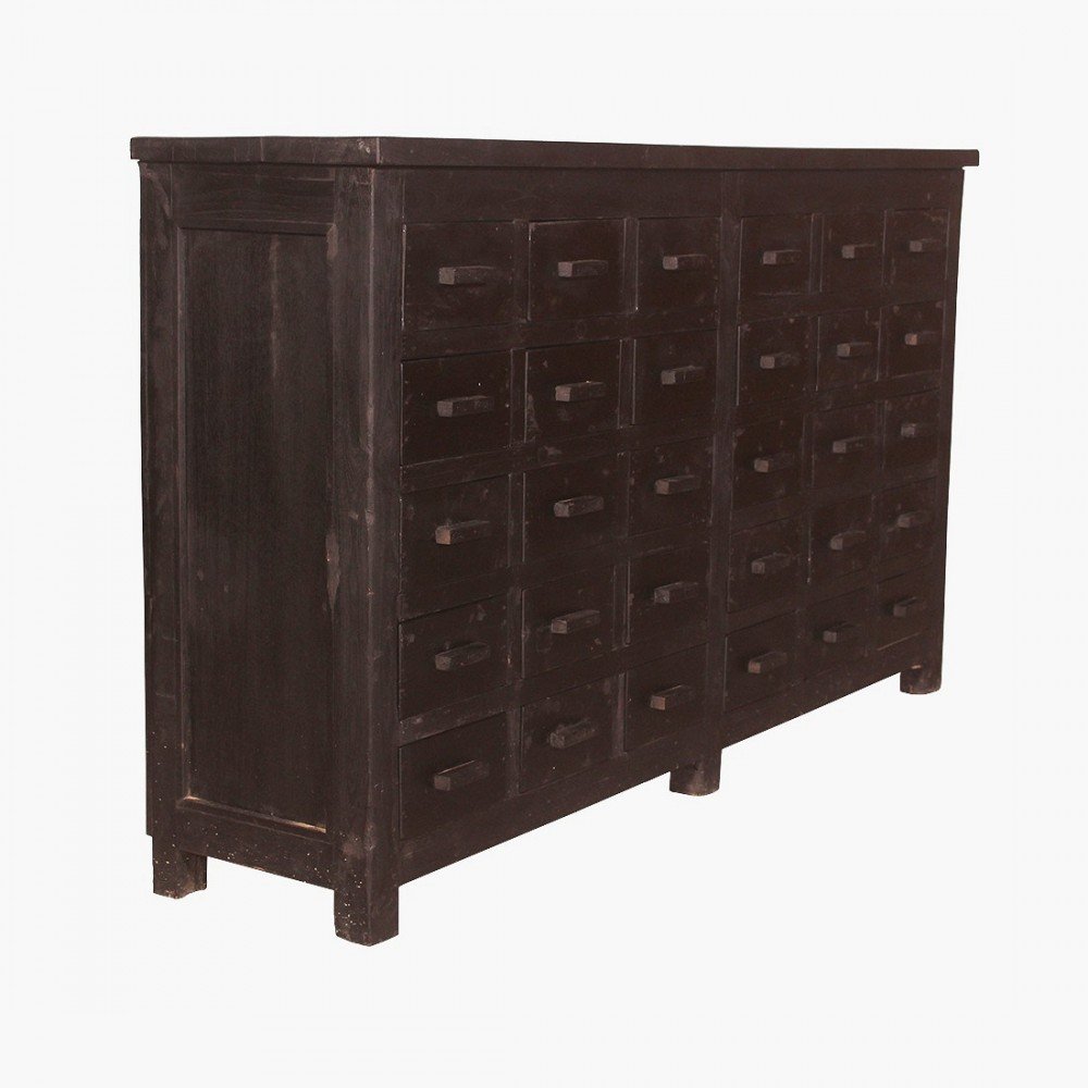 Black Teak Apothecary Cabinet Smithers Wooden Chest of Drawers £2,350.00 Entrance Hall product_features