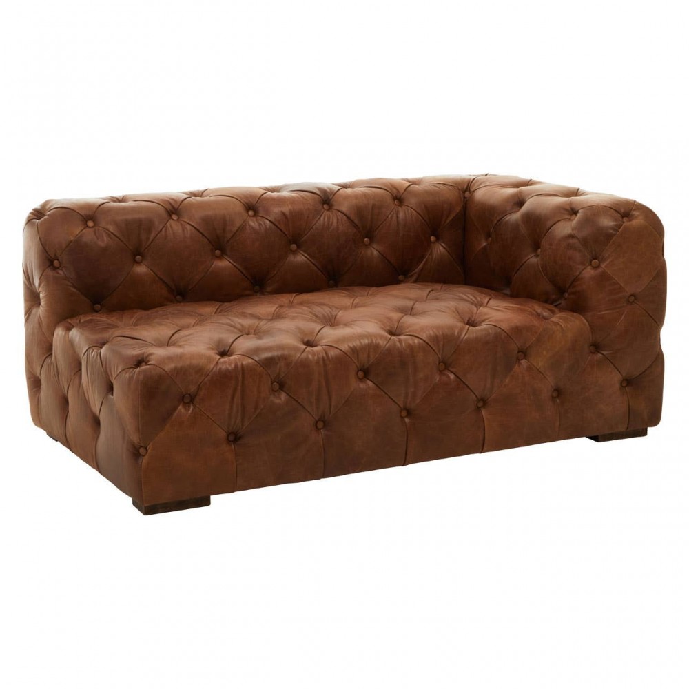 Left Side Shoreditch Button Back Tan Leather Sofa Smithers Chesterfield £5,000.00 Bar product_features