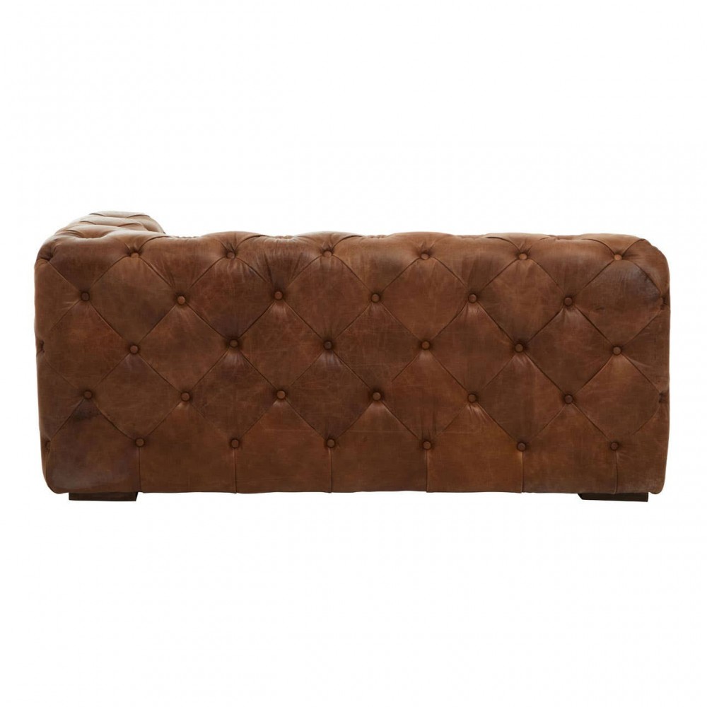 Left Side Shoreditch Button Back Tan Leather Sofa Smithers Chesterfield £5,000.00 Bar product_features