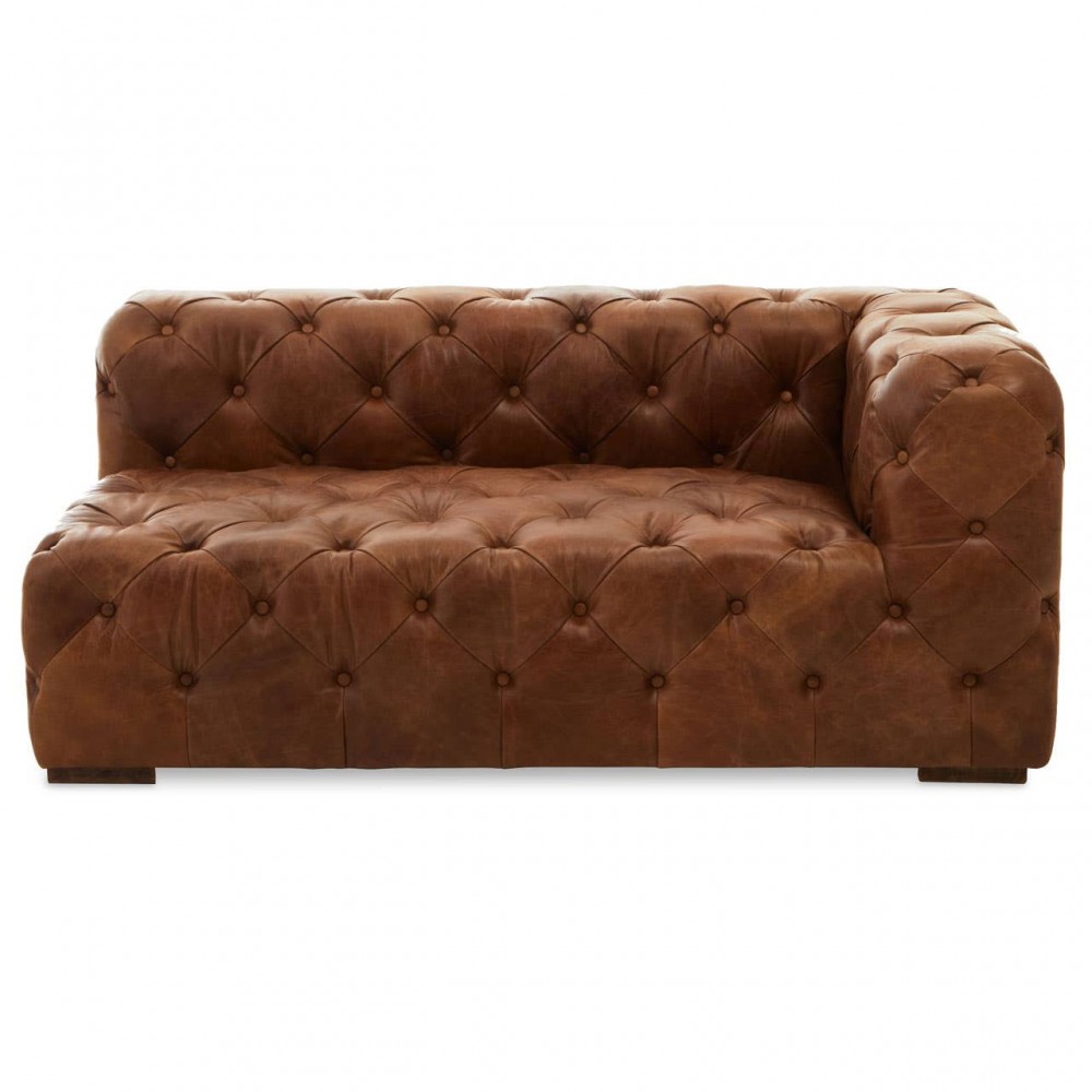 Left Side Shoreditch Button Back Tan Leather Sofa Smithers Chesterfield £5,000.00 Bar product_features