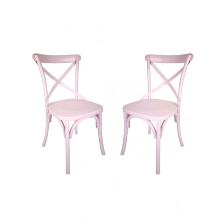Set Of 2 Cross Back Cafe Bistro Stacking Chair Smithers Garden £300.00 Elm product_features
