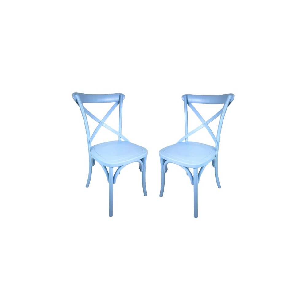 Set Of 2 Cross Back Cafe Bistro Stacking Chair Smithers Garden £300.00 Elm product_features