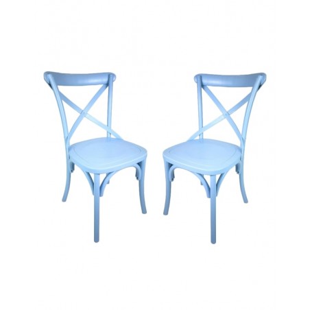 Set Of 2 Cross Back Cafe Bistro Stacking Chair Smithers Garden £300.00 Elm product_features